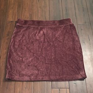 Corduroy Skirt: Burgundy/ Large